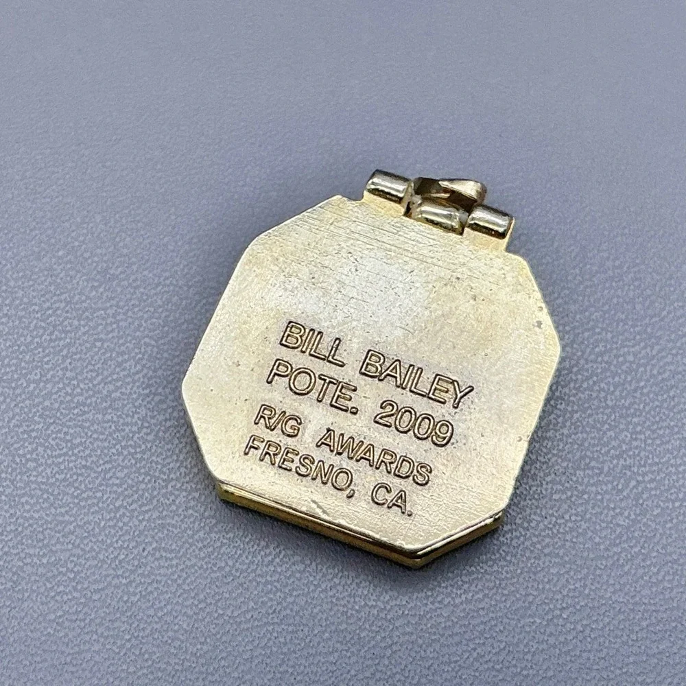 Masonic Shriner Freemason Hinged Locket Award Pendant Black Gold Tone 1 Inch